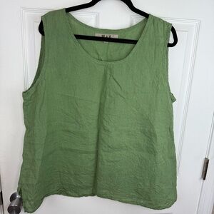 Flax Olive Green Tank Top Large
